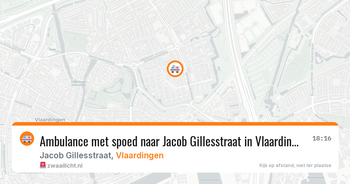 Ambulance met spoed naar Jacob Gillesstraat in Vlaardingen — 11 aug 2026