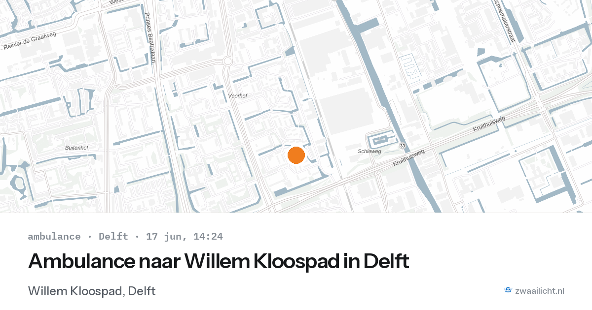 Ambulance naar Willem Kloospad in Delft — 17 jun 2026