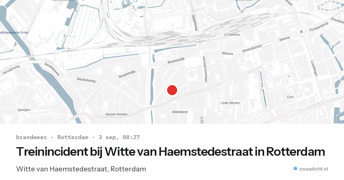 Treinincident bij Witte van Haemstedestraat in Rotterdam — 3 sep 2026