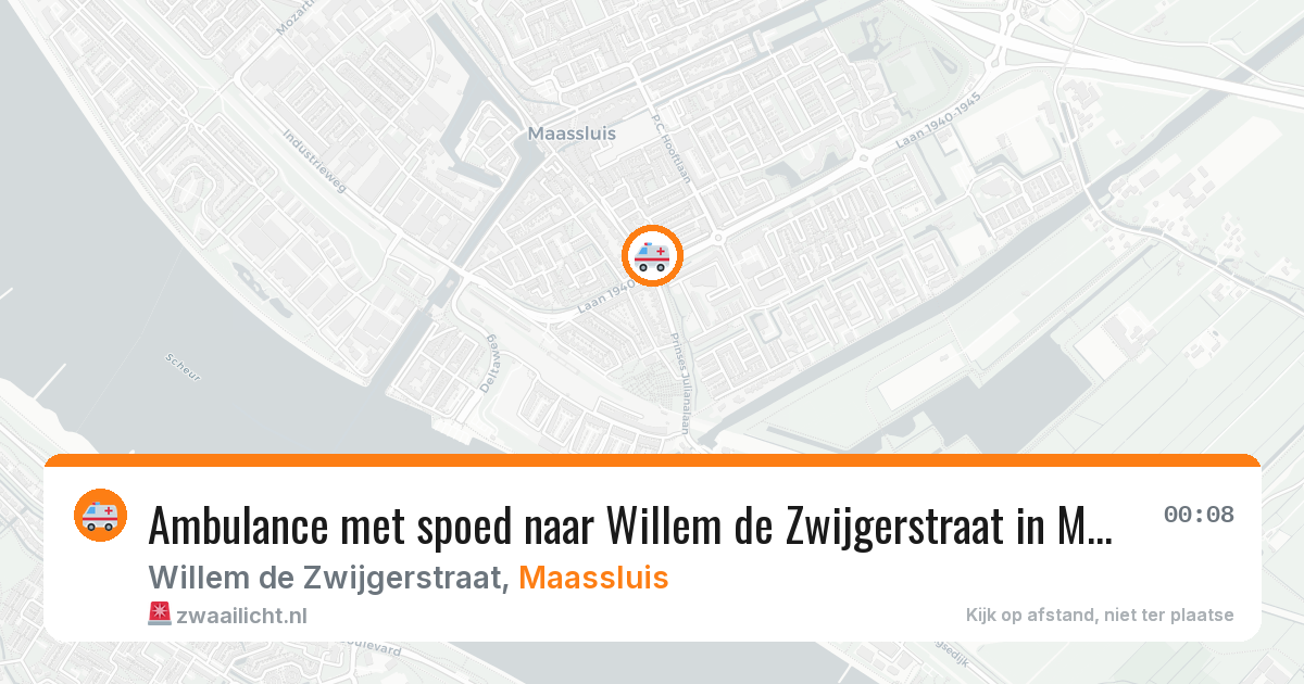 Ambulance met spoed naar Willem de Zwijgerstraat in Maassluis — 5 aug 2026