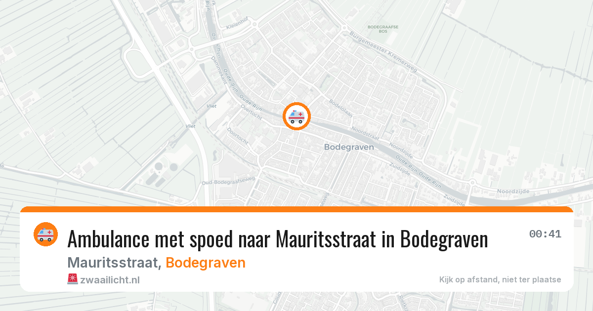Ambulance met spoed naar Mauritsstraat in Bodegraven — 8 aug 2026