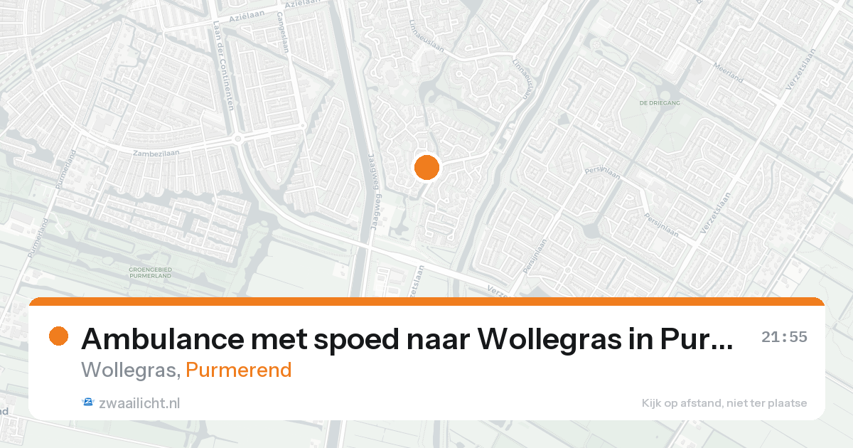 Ambulance met spoed naar Wollegras in Purmerend — 16 aug 2026