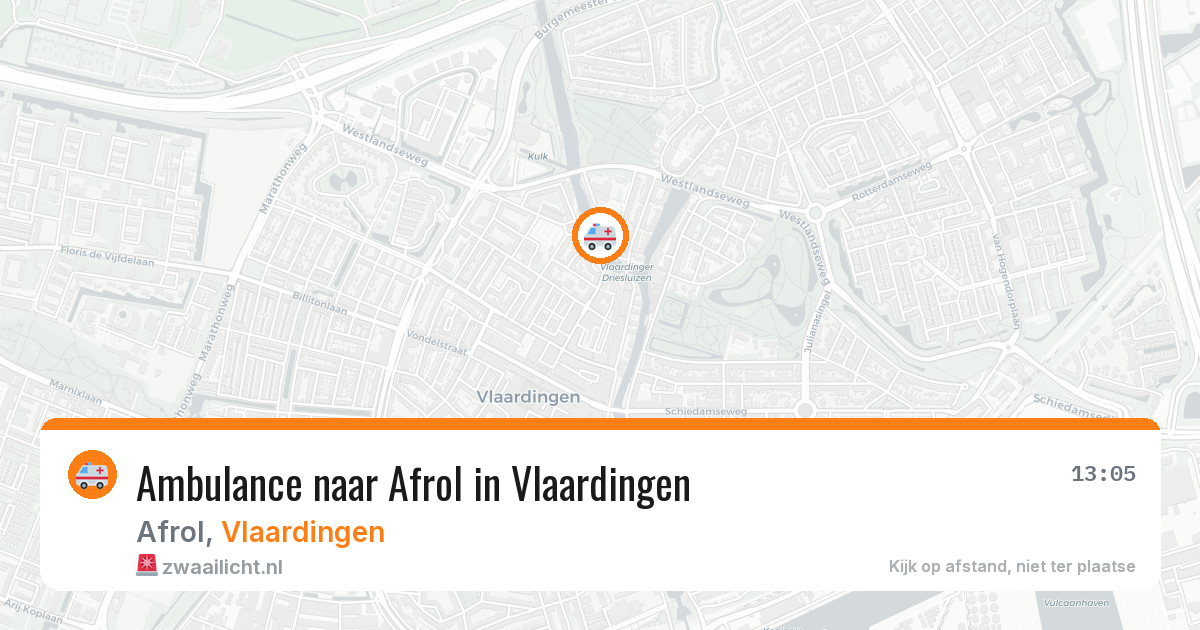 Ambulance naar Afrol in Vlaardingen — 20 mrt 2026