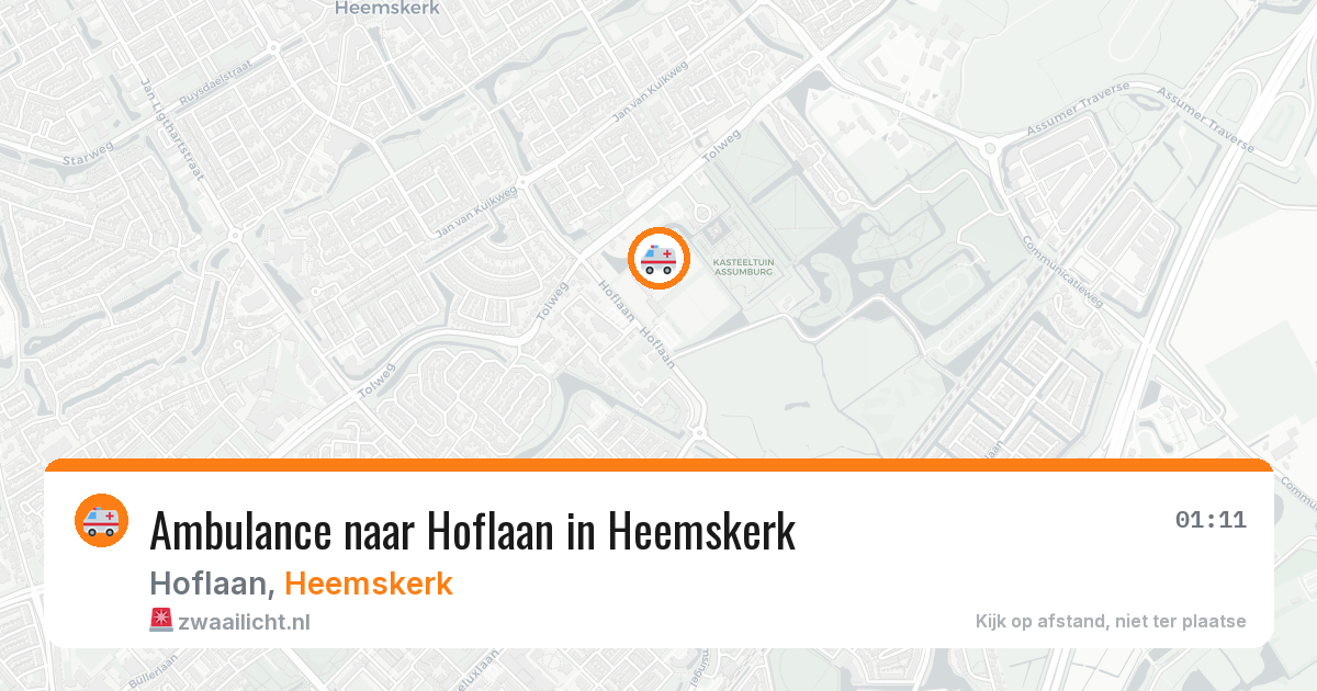 Ambulance naar Hoflaan in Heemskerk — 3 aug 2026