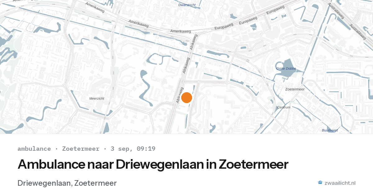 Ambulance naar Driewegenlaan in Zoetermeer — 3 sep 2026