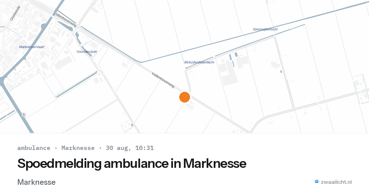 Spoedmelding ambulance in Marknesse — 30 aug 2026