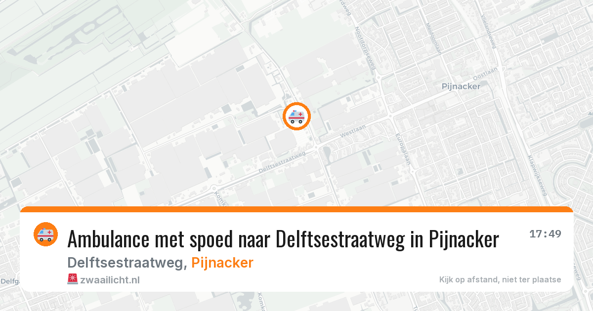 Ambulance met spoed naar Delftsestraatweg in Pijnacker — 22 jun 2026