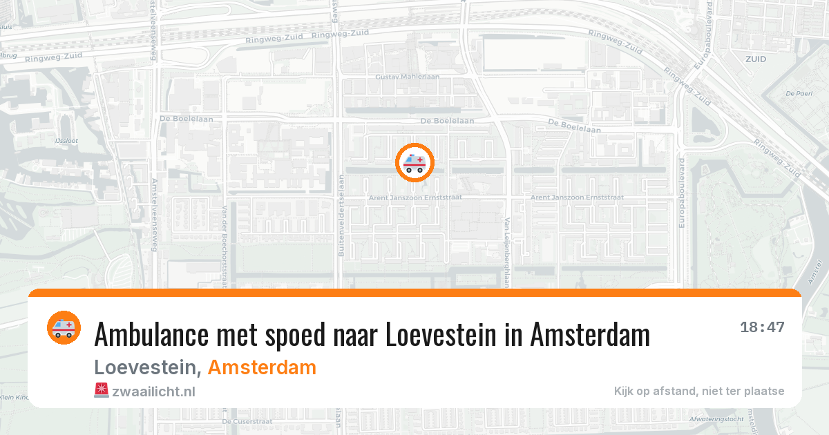 Ambulance met spoed naar Loevestein in Amsterdam — 3 jun 2026