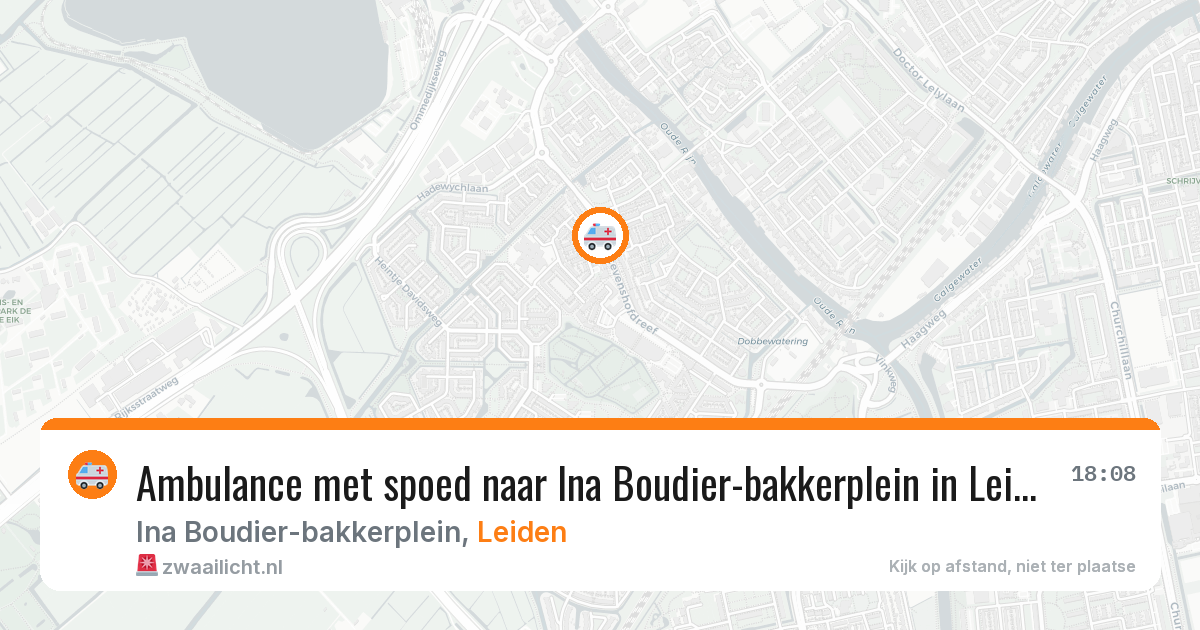 Ambulance met spoed naar Ina Boudier-bakkerplein in Leiden — 1 aug 2026