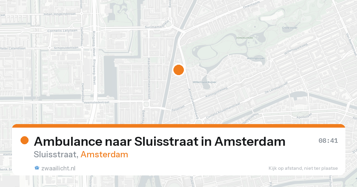 Ambulance naar Sluisstraat in Amsterdam — 16 aug 2026