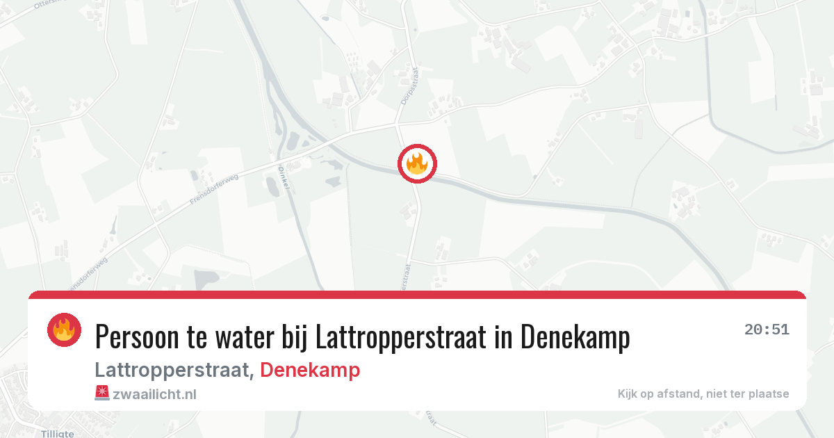 Persoon te water bij Lattropperstraat in Denekamp — 30 jul 2026