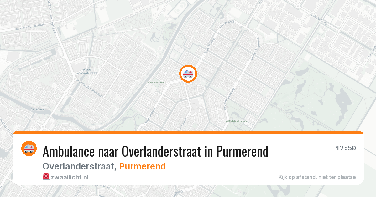 Ambulance naar Overlanderstraat in Purmerend — 28 mrt 2026