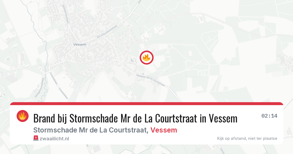 Brand bij Stormschade Mr de La Courtstraat in Vessem — 28 jun 2026