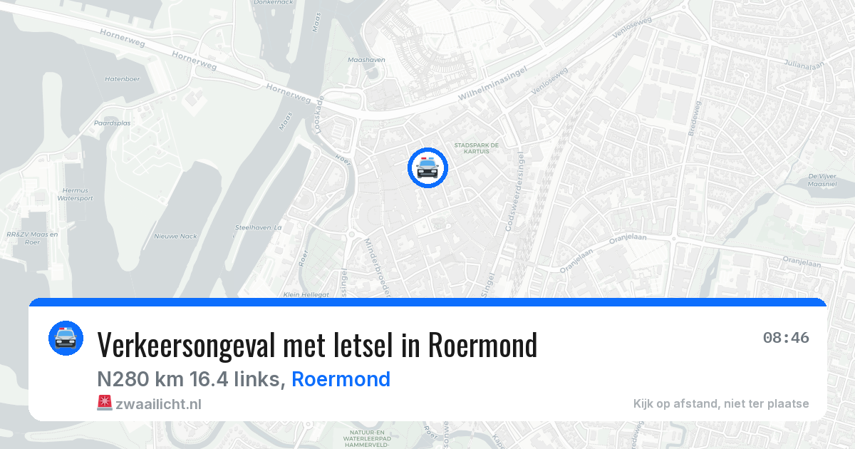 Verkeersongeval met letsel in Roermond — 8 apr 2026