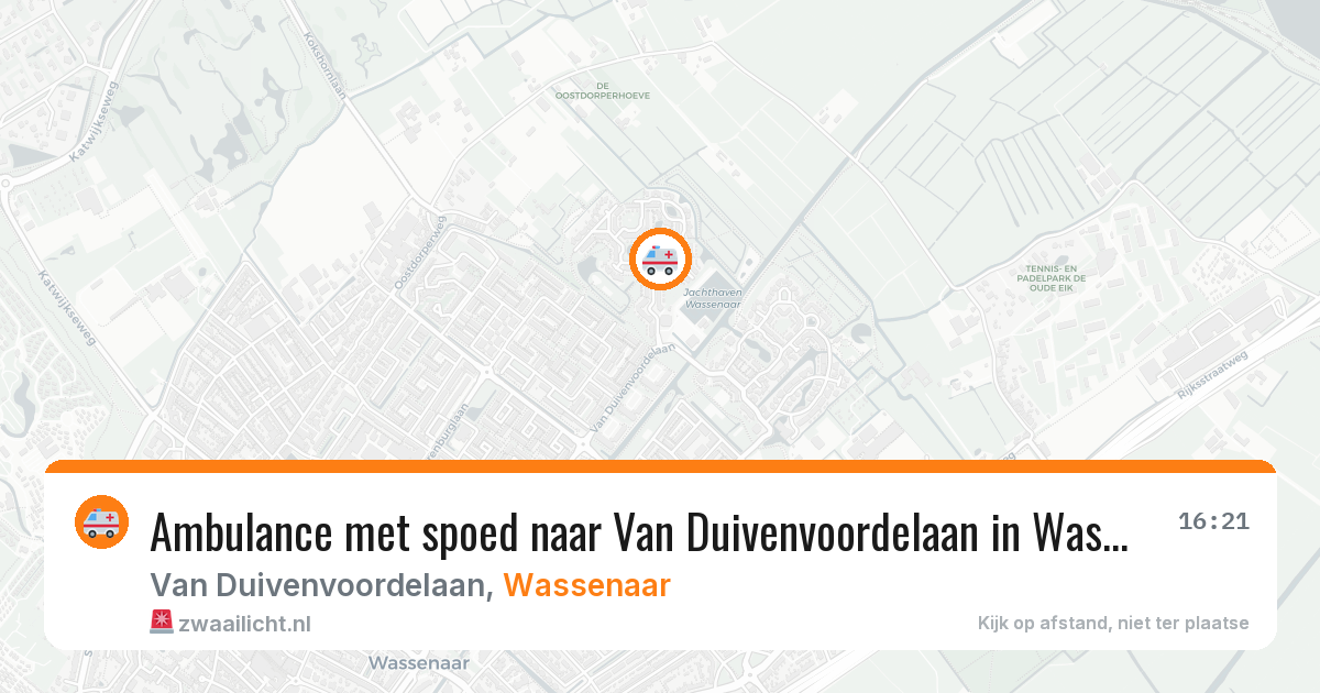 Ambulance met spoed naar Van Duivenvoordelaan in Wassenaar — 3 apr 2026