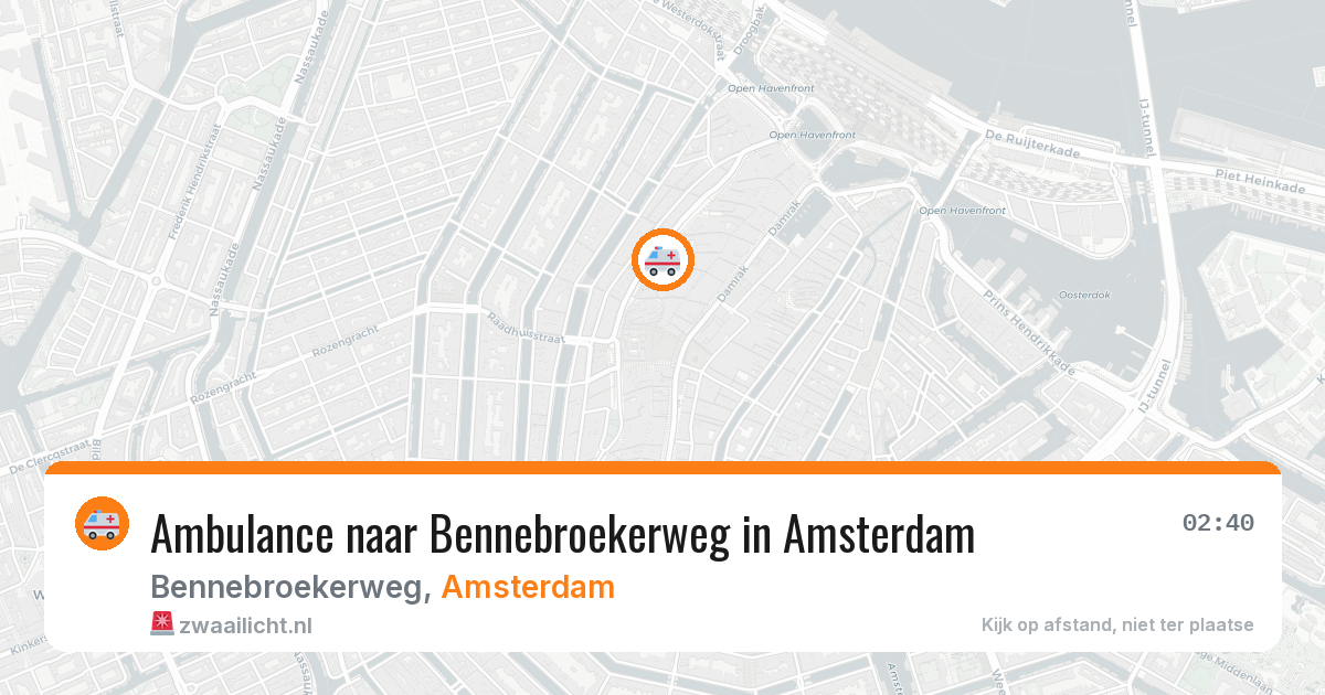 Ambulance naar Bennebroekerweg in Amsterdam — 13 mrt 2026