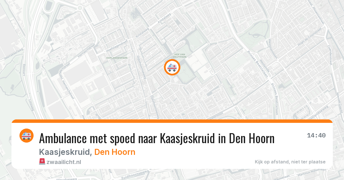 Ambulance met spoed naar Kaasjeskruid in Den Hoorn — 21 mrt 2026