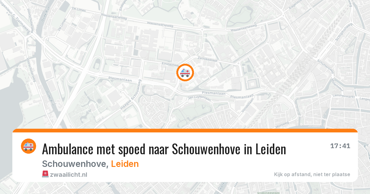 Ambulance met spoed naar Schouwenhove in Leiden — 5 aug 2026