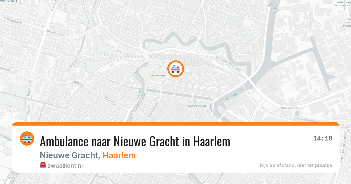 Ambulance naar Nieuwe Gracht in Haarlem — 14 aug 2026