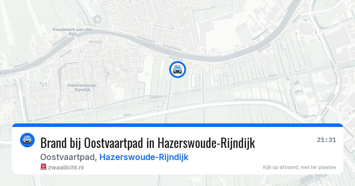 Brand bij Oostvaartpad in Hazerswoude-Rijndijk — 25 jun 2026