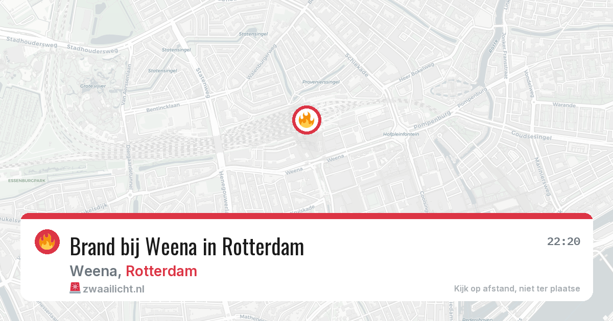 Brand bij Weena in Rotterdam — 11 aug 2026