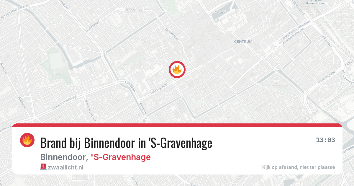 Brand bij Binnendoor in 'S-Gravenhage — 9 aug 2026