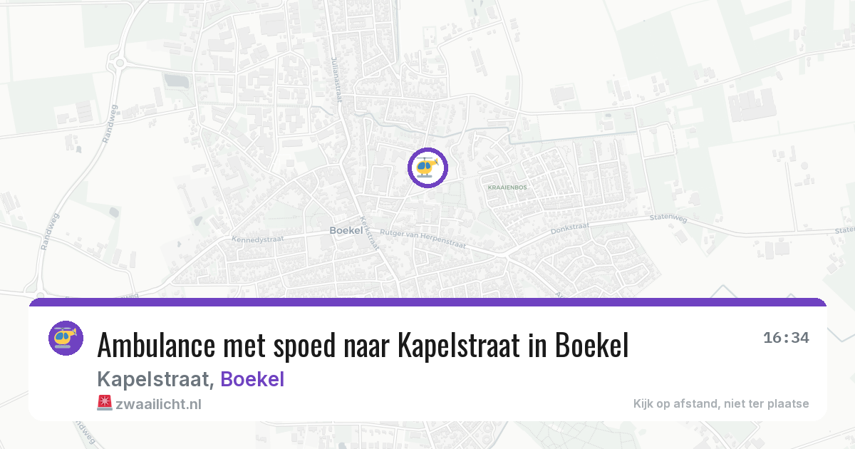 Ambulance met spoed naar Kapelstraat in Boekel — 13 jun 2026