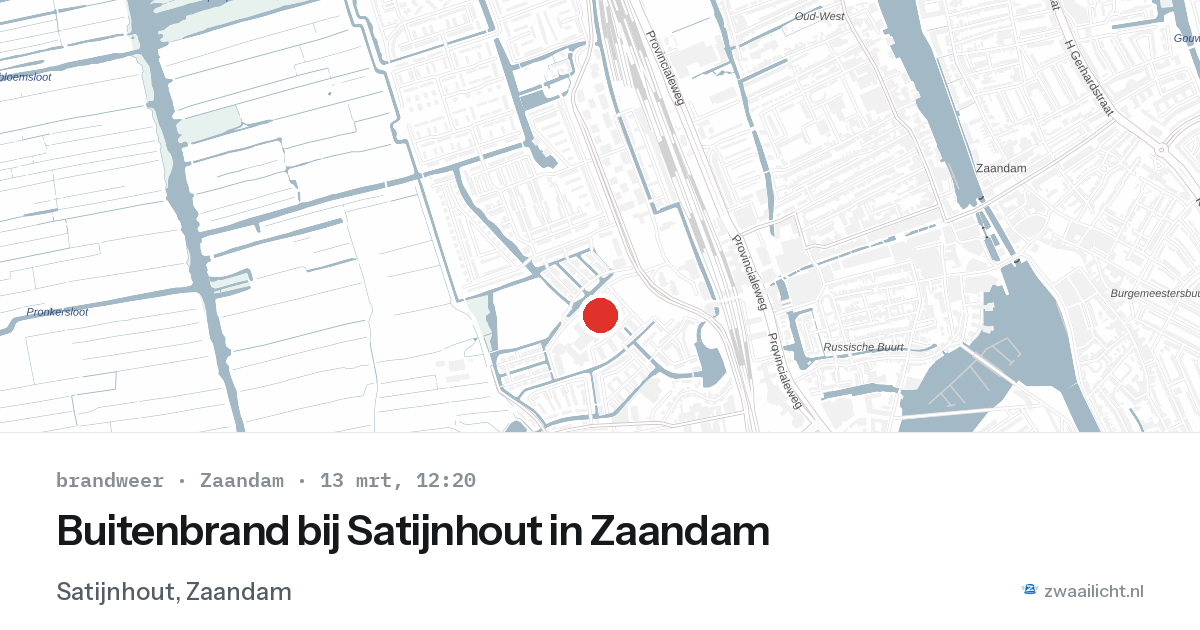 Buitenbrand bij Satijnhout in Zaandam — 13 mrt 2026