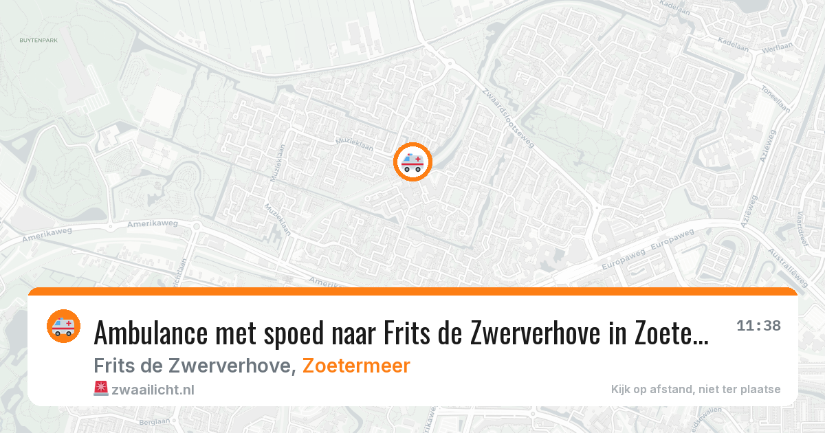 Ambulance met spoed naar Frits de Zwerverhove in Zoetermeer — 29 jul 2026