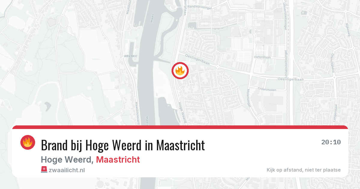 Brand bij Hoge Weerd in Maastricht — 29 jul 2026