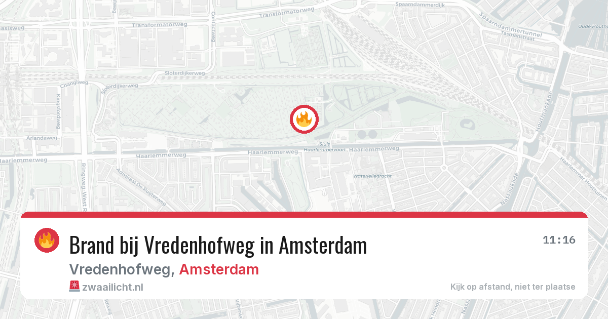 Brand bij Vredenhofweg in Amsterdam — 3 jul 2026