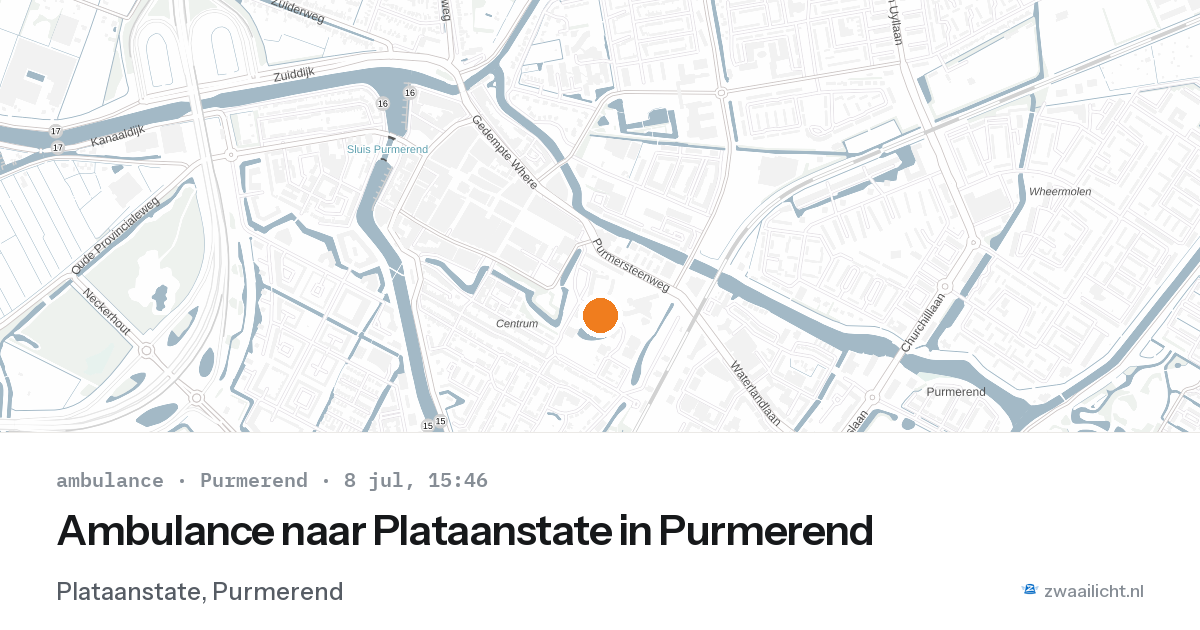 Ambulance naar Plataanstate in Purmerend — 8 jul 2026