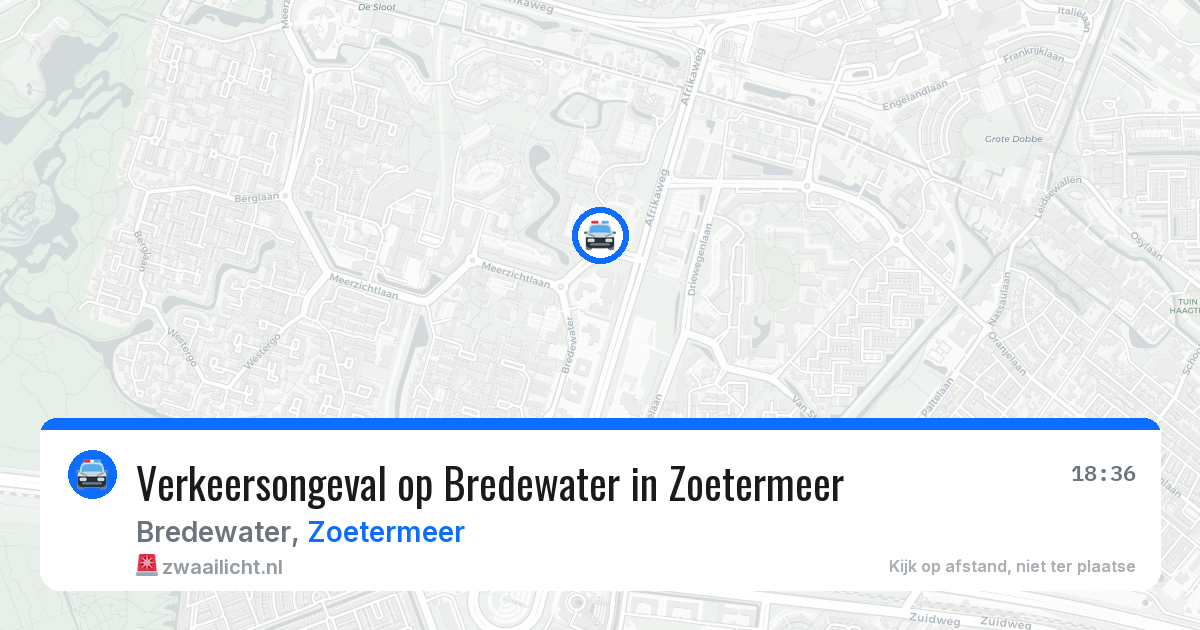 Verkeersongeval op Bredewater in Zoetermeer — 1 jul 2026