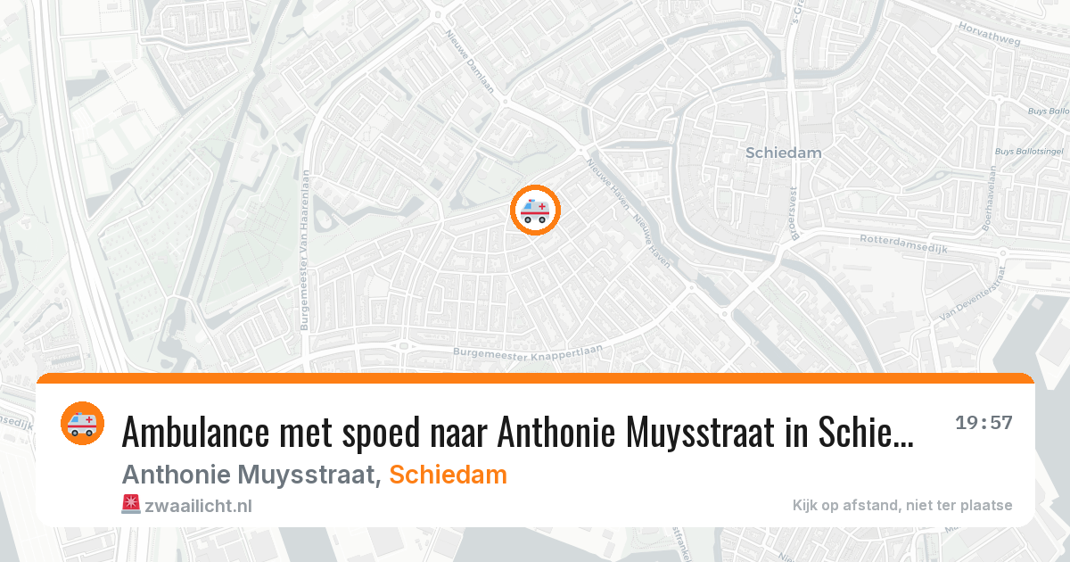 Ambulance met spoed naar Anthonie Muysstraat in Schiedam — 11 jul 2026