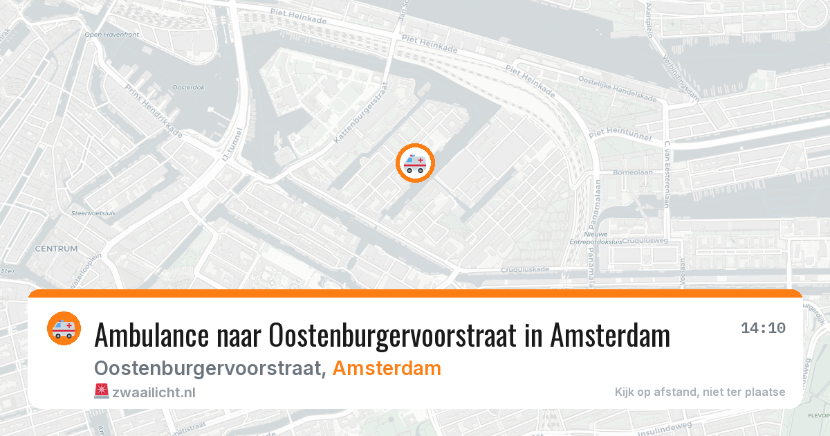 Ambulance naar Oostenburgervoorstraat in Amsterdam — 20 jun 2026