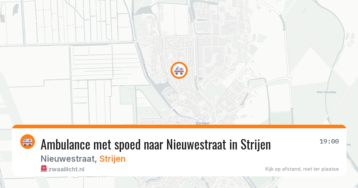 Ambulance met spoed naar Nieuwestraat in Strijen — 25 jun 2026