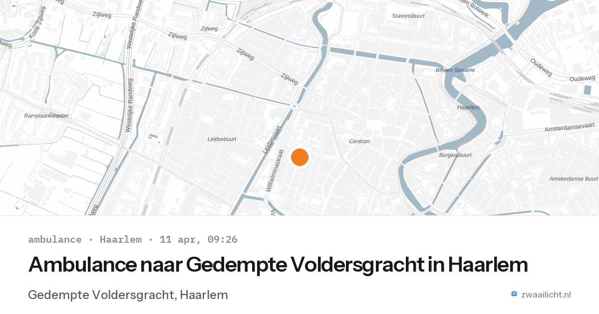 Ambulance naar Gedempte Voldersgracht in Haarlem — 11 apr 2026