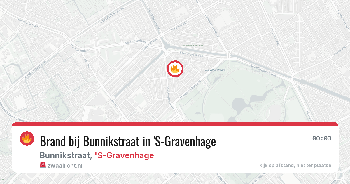 Brand bij Bunnikstraat in 'S-Gravenhage — 9 jun 2026