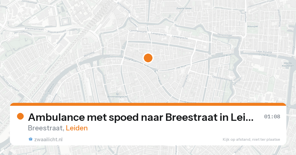 Ambulance met spoed naar Breestraat in Leiden — 22 aug 2026