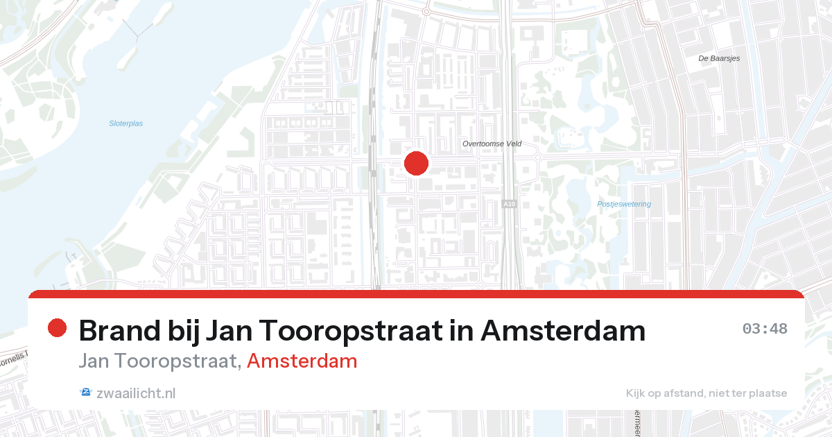 Brand bij Jan Tooropstraat in Amsterdam — 22 jun 2026