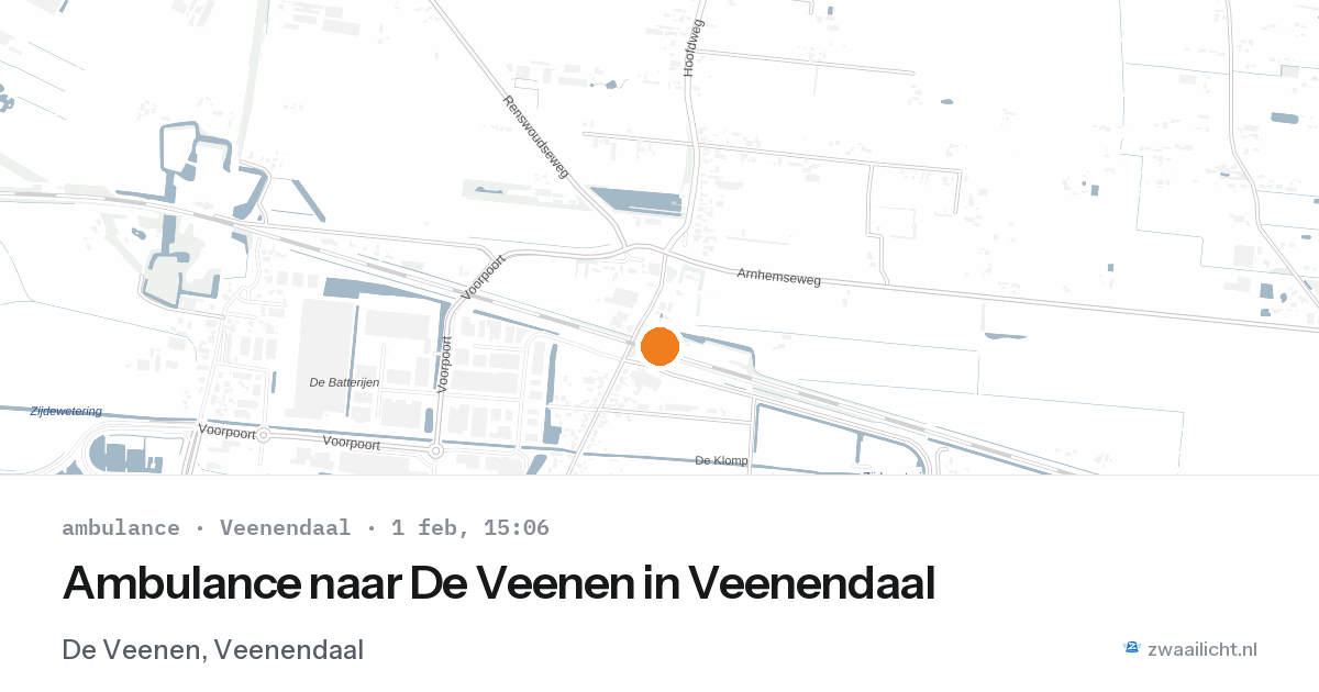Ambulance naar De Veenen in Veenendaal — 1 feb 2026