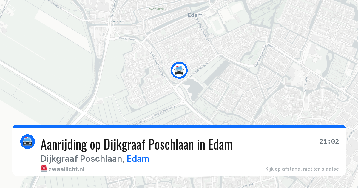 Aanrijding op Dijkgraaf Poschlaan in Edam — 17 jun 2026