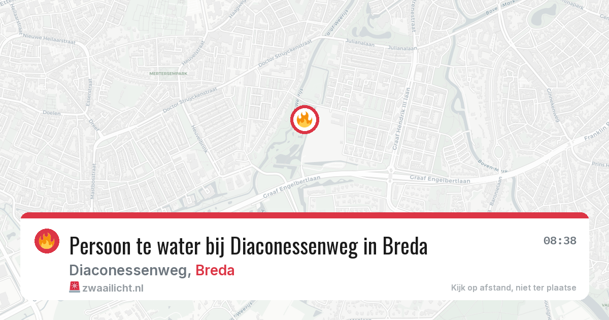 Persoon te water bij Diaconessenweg in Breda — 13 aug 2026
