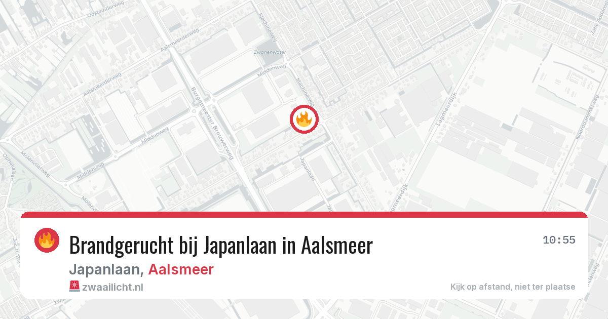 Brandgerucht bij Japanlaan in Aalsmeer — 21 mrt 2026