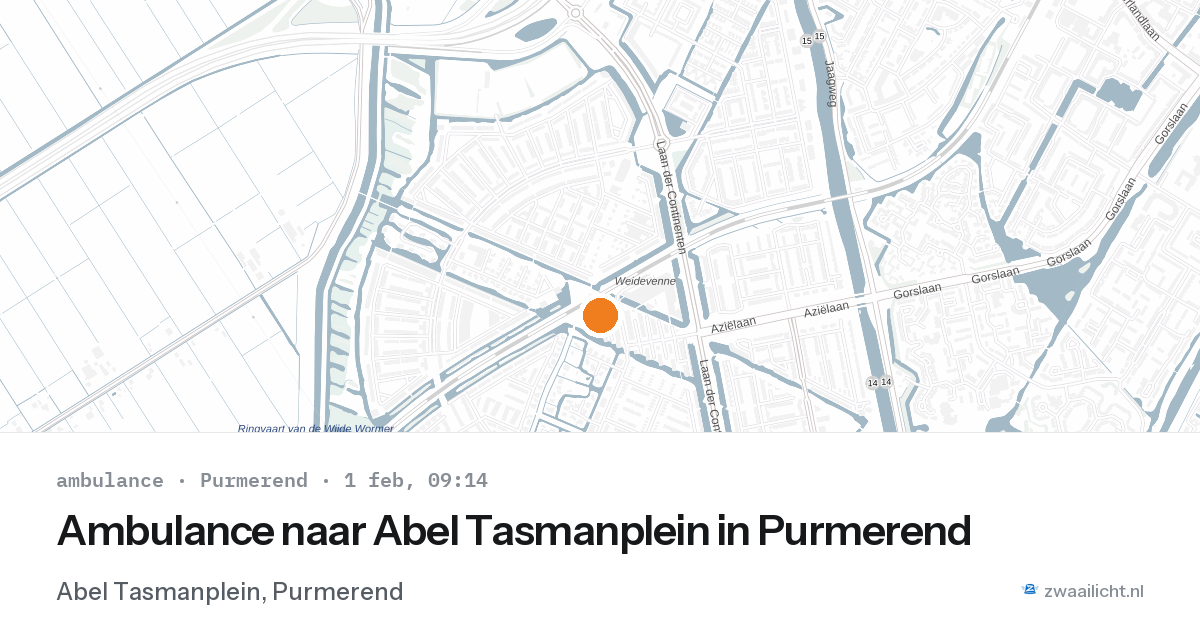 Ambulance naar Abel Tasmanplein in Purmerend — 1 feb 2026