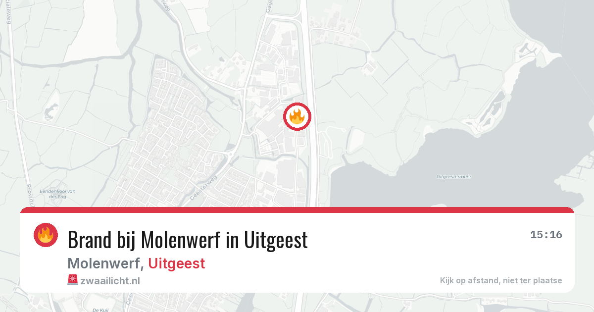 Brand bij Molenwerf in Uitgeest — 18 mrt 2026