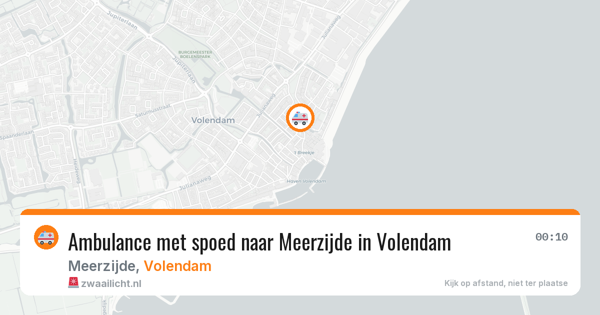 Ambulance met spoed naar Meerzijde in Volendam — 8 aug 2026