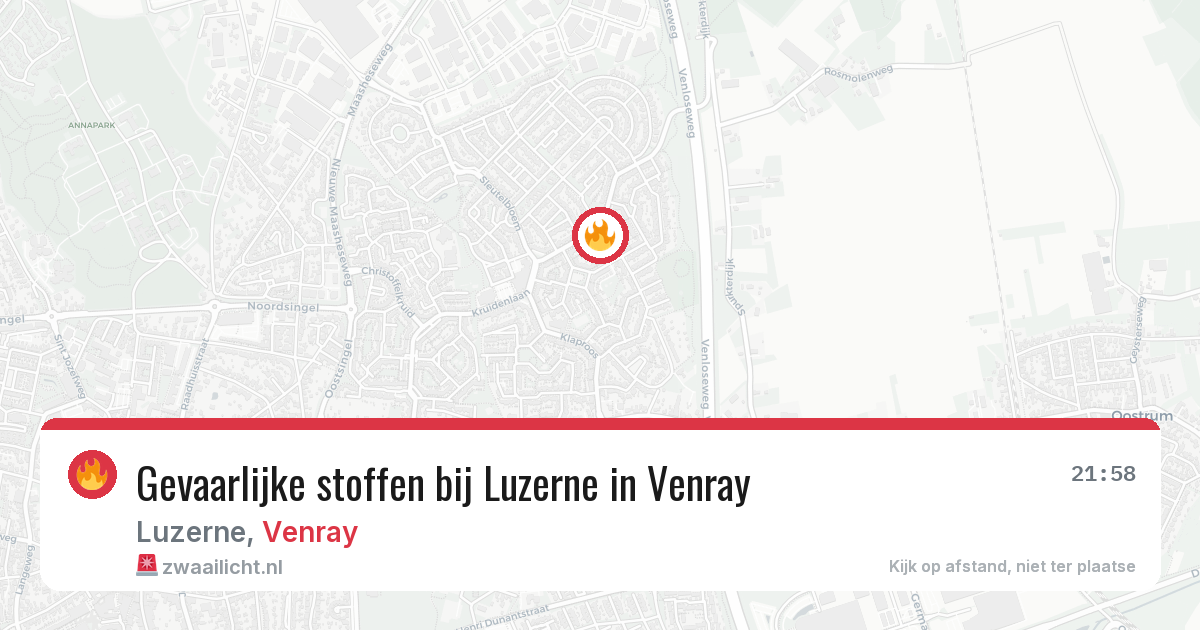Gevaarlijke stoffen bij Luzerne in Venray — 18 mrt 2026