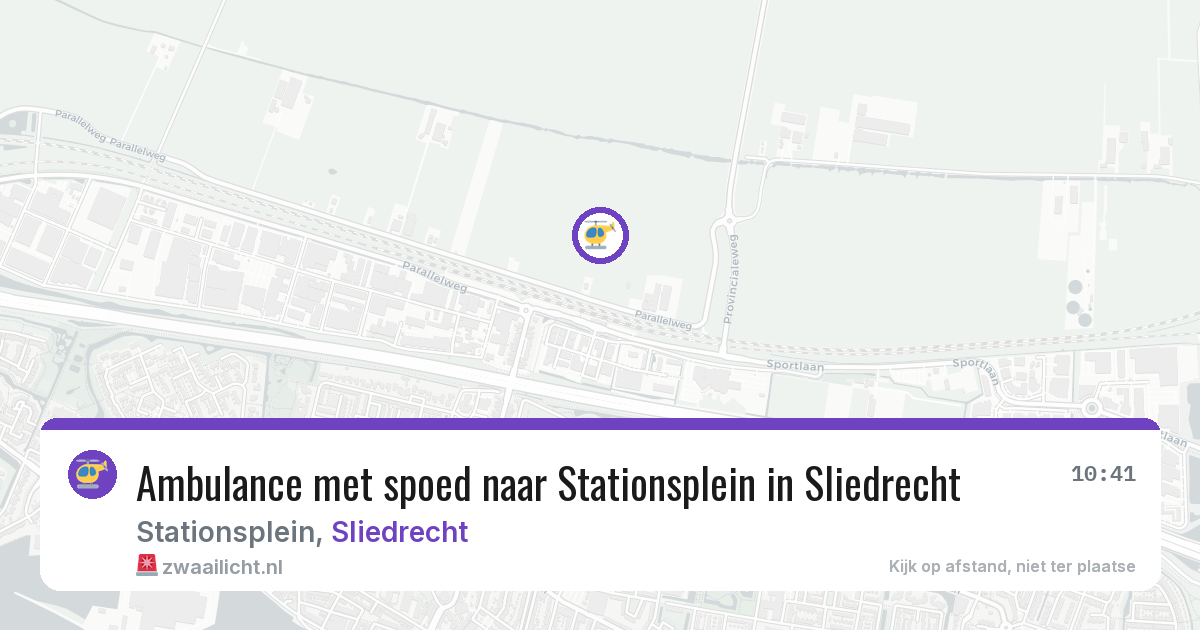 Ambulance met spoed naar Stationsplein in Sliedrecht — 30 jun 2026