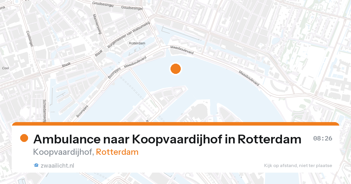 Ambulance naar Koopvaardijhof in Rotterdam — 27 aug 2026